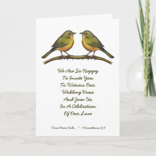 Deux Petits Oiseaux : Simple Invitation de mariage