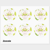 Deux petits pois dans un Étiquette de Merci pour f (Feuille)