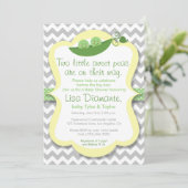 Deux petits pois doux Twins Baby shower Invitation (Debout devant)