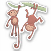 Deux petits singes autocollant (Recto)