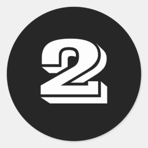 Deux petits stickers ronds à numéro noir par Jan