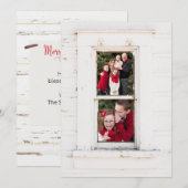 Deux Photo Farmhouse Barre Fenêtre Carte de Noël (Devant / Derrière)