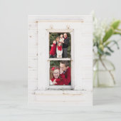 Deux Photo Farmhouse Barre Fenêtre Carte de Noël (Debout devant)