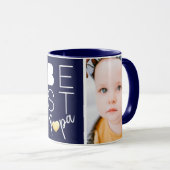 Deux photo Navy Blue Best Papa Mug (Devant droit)