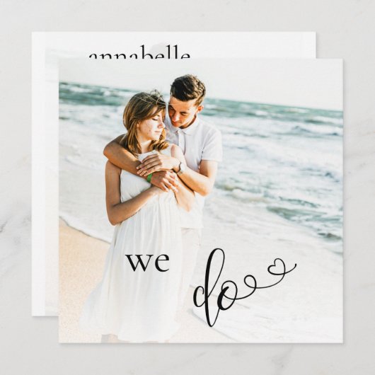 *~* Deux PHOTO QR RSVP - AR6 Faire-part de mariage (Devant / Derrière)