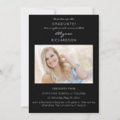 Deux photo type amusant Faire-part diplômé noir (Dos)