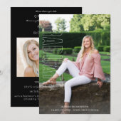 Deux photo type amusant Faire-part diplômé noir (Devant / Derrière)