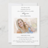 Deux photo type de plaisir Faire-part diplômé (Dos)