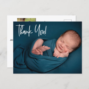 Deux Photos Baby Boy douche merci Carte postale