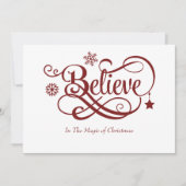 Deux photos Croyez Red Snowflakes Carte de Noël (Devant)