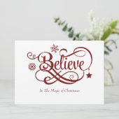 Deux photos Croyez Red Snowflakes Carte de Noël (Debout devant)