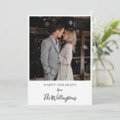 Deux Photos de Couple de Mariage Script Carte de V (Debout devant)