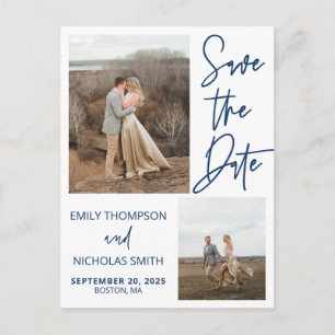 Deux photos Enregistrer la date Carte postale dans