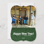 Deux Photos Green Tooled Leather Look Carte de vac (Dos)