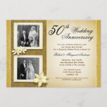 deux photos mariage anniversaire invitations<br><div class="desc">Style vintage 50e anniversaire mariage design invitation avec deux photos. Je suggère le papier "Lin" ou "Felt" pour cette conception. Si vous avez besoin d'autres produits (comme rsvp, réception, en-têtes, timbres-poste, etc.), veuillez me contacter. Si vous aimez mon style, s'il vous plaît aller à mon magasin et voir beaucoup de...</div>
