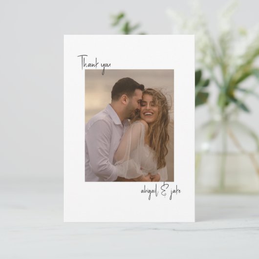 Deux photos Mariage Merci de message (Debout devant)