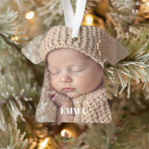 Deux Photos Minimaliste Premier Noël de Bébé