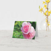 Deux Pink Roses, carte blanche (Fleur jaune)