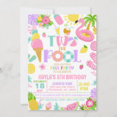 DEUX Piscine Anniversaire Invitation (Devant)
