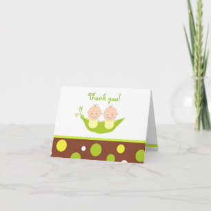 Deux pois dans un Baby shower de pois Merci carte