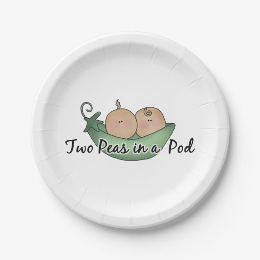 Deux pois dans une assiette de papier à pod (Devant)