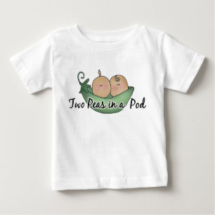 Deux pois jumellent le T-shirt unisexe de bébé