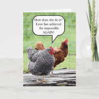 Deux poules joyeux anniversaire carte humoristique