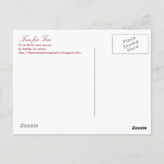 Deux pour carte postale thé (Dos)