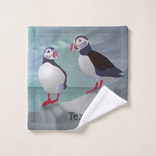 Deux Puffins (Gant de toilette)