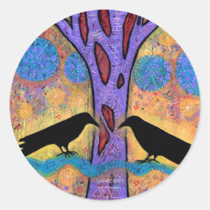 Deux Ravens Sit & Reflet sur Stickers Vie