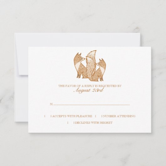 Deux Renards Faire-part de mariage rsvp (Devant)