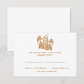Deux Renards Faire-part de mariage rsvp (Devant / Derrière)