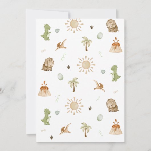 Deux Rex Dinosaur 2e Invitation d'anniversaire (Dos)