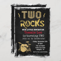 Deux Rocks Rockstar Drumset 2e Invitation d'annive