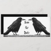 Deux Rooks Goth Enregistrer la carte d'invitation (Devant / Derrière)