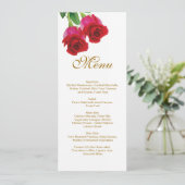 Deux roses rouges Mariage Menu Invitation (Debout devant)