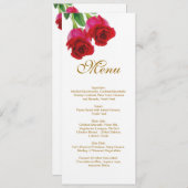 Deux roses rouges Mariage Menu Invitation (Devant / Derrière)