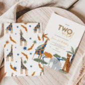 DEUX Safari sauvage 2e Invitation anniversaire