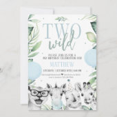 Deux Safari sauvage Invitation d'anniversaire pour (Devant)