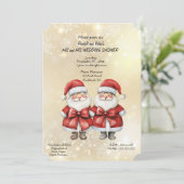 Deux Santas Son et son Wedding shower Invitation (Debout devant)