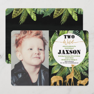 Deux sauvages invitations garçon de 2ème anniversa