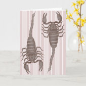 Deux scorpions - Carte d'anniversaire pour Scorpio (Fleur jaune)