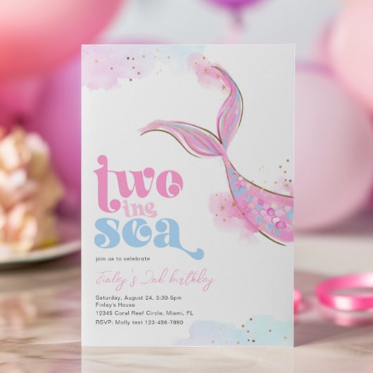 Deux sirènes de mer Invitation d'anniversaire