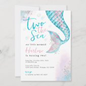 Deux sirènes d'eau de mer Invitation d'anniversair (Devant)