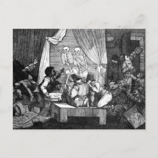 Deux Skeletons entrent une carte postale (Devant)