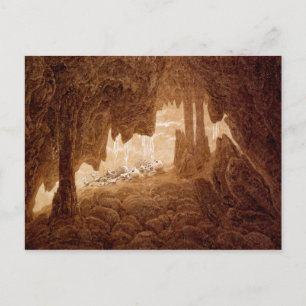 Deux Skeletts dans une carte postale caverne