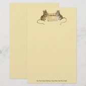 Deux souris avec parchemin - Papeterie personnalis (Devant / Derrière)