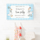 Deux soyeux oie bleu 2e anniversaire bannière de b (En situation)