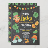Deux St. Patricks Jour 2e anniversaire Invitation (Devant / Derrière)