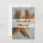 Deux Starfish en Sable, Mariage Plage Sm RSVP Répo (Dos)